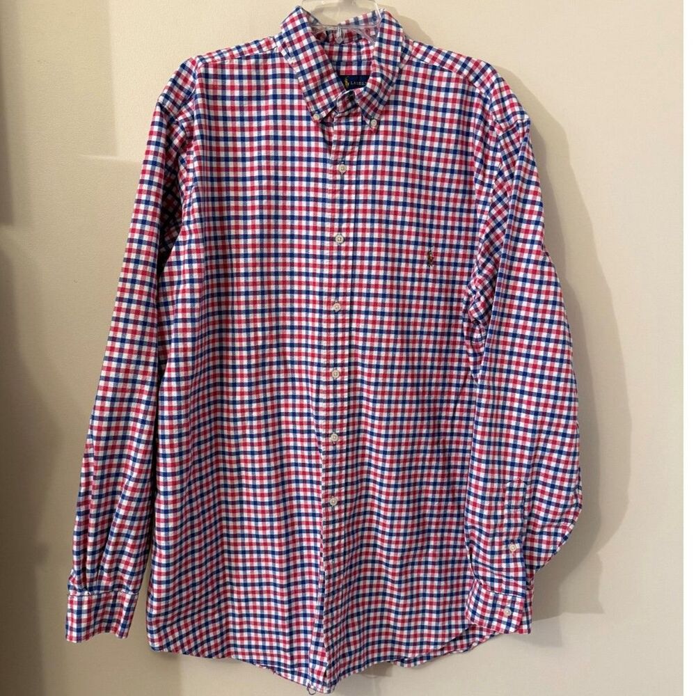 Polo Ralph Lauren Polo Red Blue Check Button Down Men's XLT